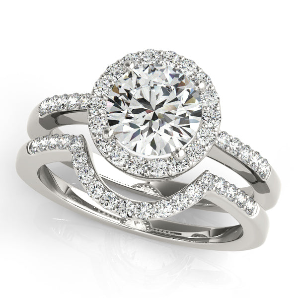 Platinum Round Halo Engagement Ring - Image 3