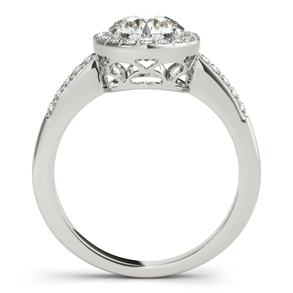 Platinum Round Halo Engagement Ring - Image 2