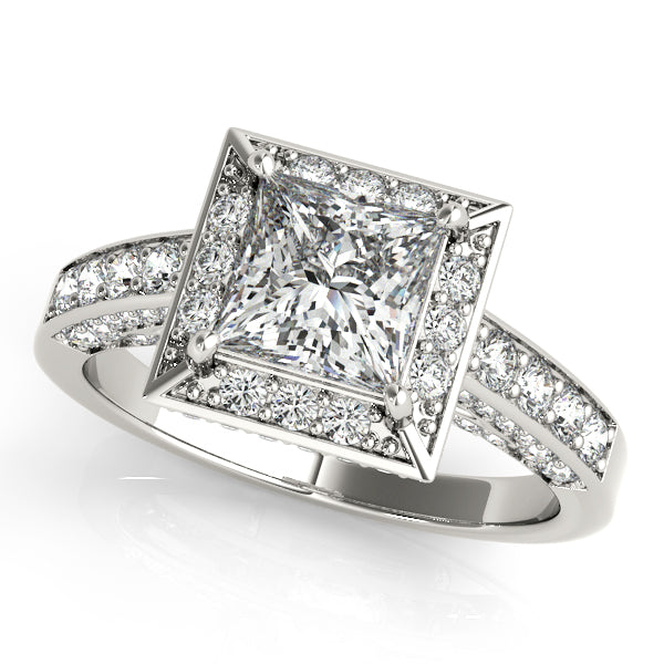 Platinum Halo Engagement Ring