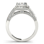Platinum Halo Engagement Ring - Image 2