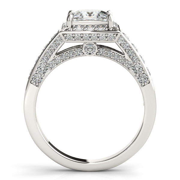 Platinum Halo Engagement Ring - Image 2