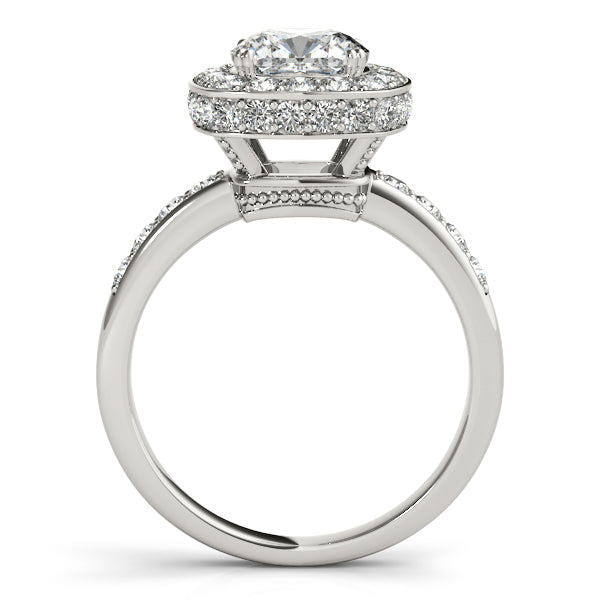 Platinum Halo Engagement Ring - Image 2