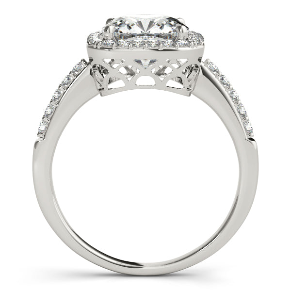 Platinum Halo Engagement Ring - Image 2
