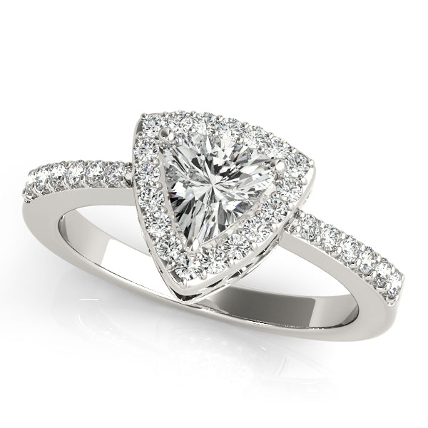Platinum Pear Halo Engagement Ring