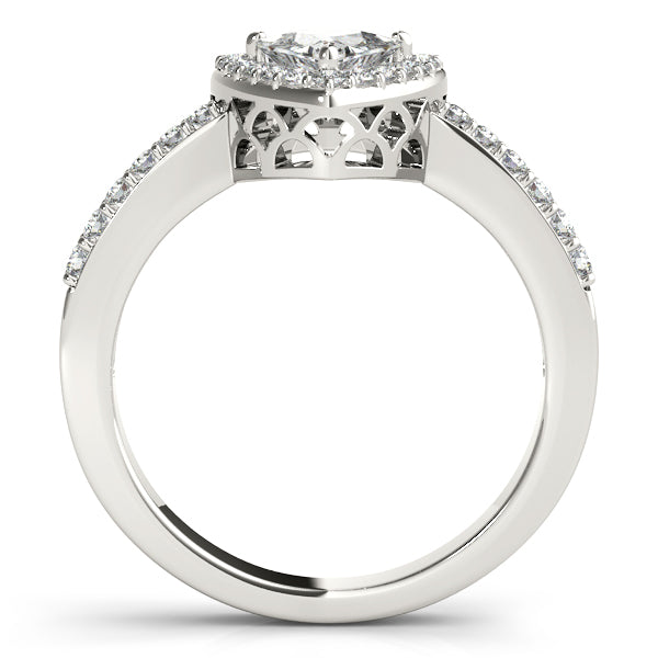 Platinum Pear Halo Engagement Ring - Image 2