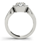 14K White Gold Round Halo Engagement Ring - Image 2