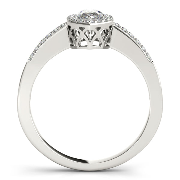 Platinum Halo Engagement Ring - Image 2