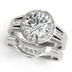 14K White Gold Round Halo Engagement Ring - Image 3