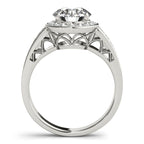 14K White Gold Round Halo Engagement Ring - Image 2