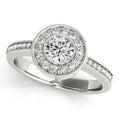 14K White Gold Round Halo Engagement Ring