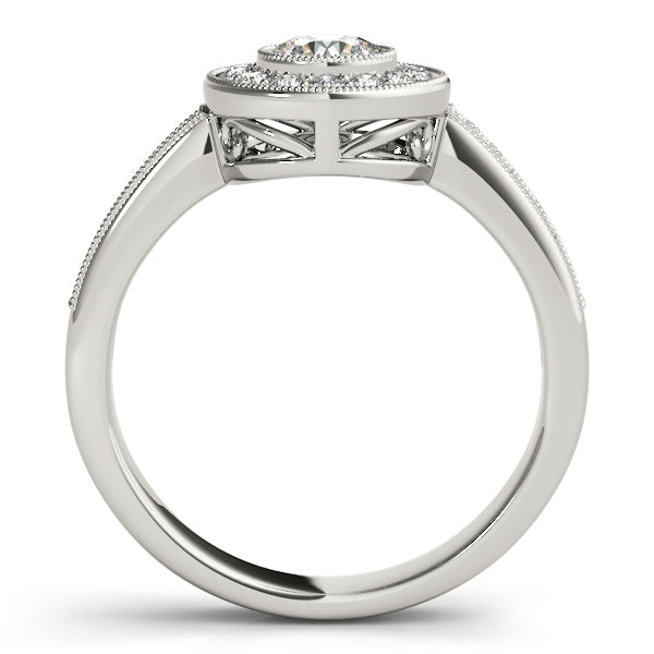 14K White Gold Round Halo Engagement Ring - Image 2