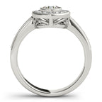 14K White Gold Round Halo Engagement Ring - Image 2