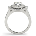 14K White Gold Round Halo Engagement Ring - Image 2
