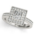 14K White Gold Halo Engagement Ring