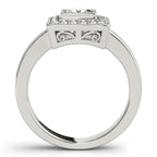 14K White Gold Halo Engagement Ring - Image 2