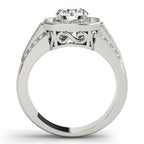 14K White Gold Round Halo Engagement Ring - Image 2