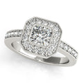 14K White Gold Halo Engagement Ring