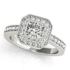 14K White Gold Halo Engagement Ring