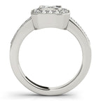 14K White Gold Halo Engagement Ring - Image 2