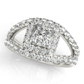 14K White Gold Halo Engagement Ring