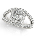 14K White Gold Halo Engagement Ring