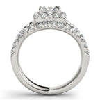 14K White Gold Halo Engagement Ring - Image 2