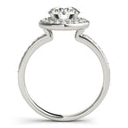 14K White Gold Round Halo Engagement Ring - Image 2