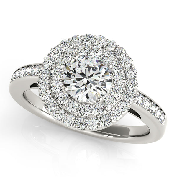 Platinum Round Halo Engagement Ring