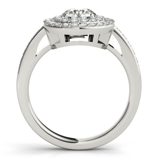 Platinum Round Halo Engagement Ring - Image 2