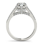 14K White Gold Round Halo Engagement Ring - Image 2