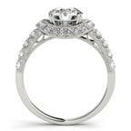 14K White Gold Round Halo Engagement Ring - Image 2