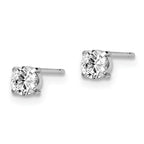 Leslie's 14k White Gold CZ Stud 4.0mm Earrings - Image 2