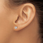Leslie's 14k White Gold CZ Stud 4.0mm Earrings - Image 3