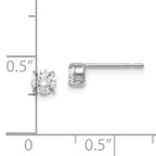 Leslie's 14k White Gold CZ Stud 4.0mm Earrings - Image 4