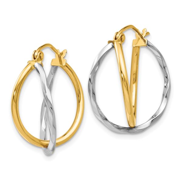 Leslie's 14K Two-tone Polished Hinged Earrings - Image 2