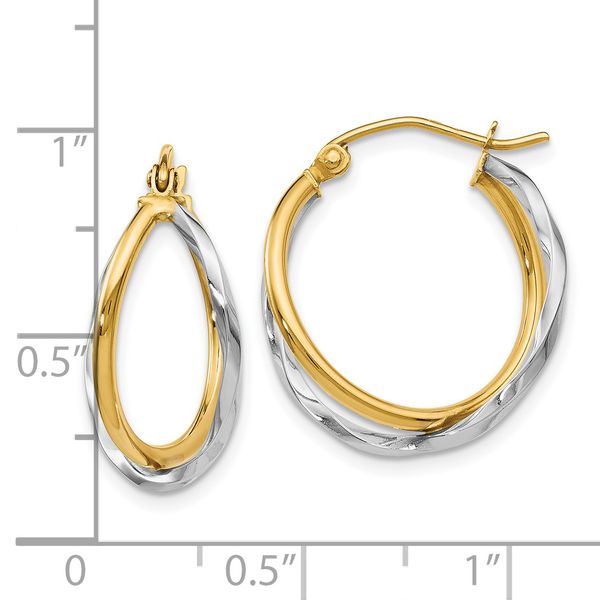 Leslie's 14K Two-tone Polished Hinged Earrings - Image 4