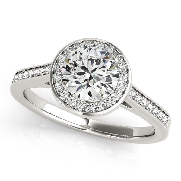 Platinum Round Halo Engagement Ring