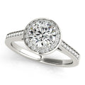 Platinum Round Halo Engagement Ring