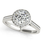 Platinum Round Halo Engagement Ring