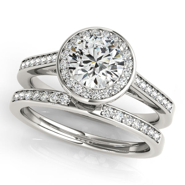 Platinum Round Halo Engagement Ring - Image 3