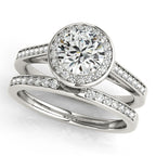 Platinum Round Halo Engagement Ring - Image 3