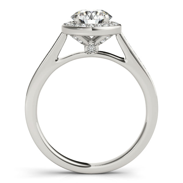Platinum Round Halo Engagement Ring - Image 2