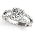 Platinum Halo Engagement Ring