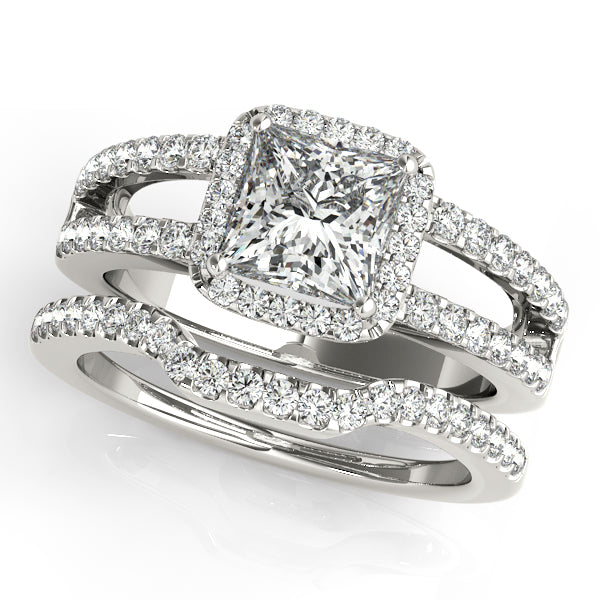 Platinum Halo Engagement Ring - Image 3
