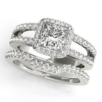 Platinum Halo Engagement Ring - Image 3