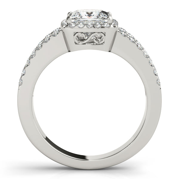 Platinum Halo Engagement Ring - Image 2
