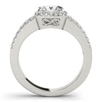 Platinum Halo Engagement Ring - Image 2