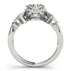 14K White Gold Round Halo Engagement Ring - Image 2
