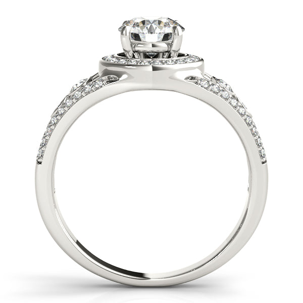 14K White Gold Round Halo Engagement Ring - Image 2