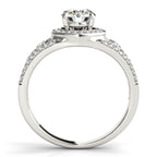 14K White Gold Round Halo Engagement Ring - Image 2